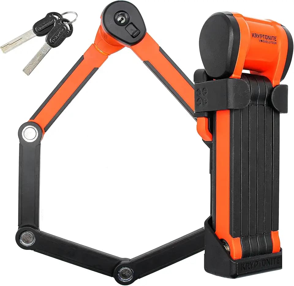 Kryptonite Evolution 790 Faltschloss, Fahrradschloss, Sicherheitslevel 7/10 | Faltbares Fahrradschloss inkl. Halterung, 6 Streben aus 5,4 mm, gehärteten Stahl, für Fahrräder und E-Bikes, 1,5 kg, 90 cm