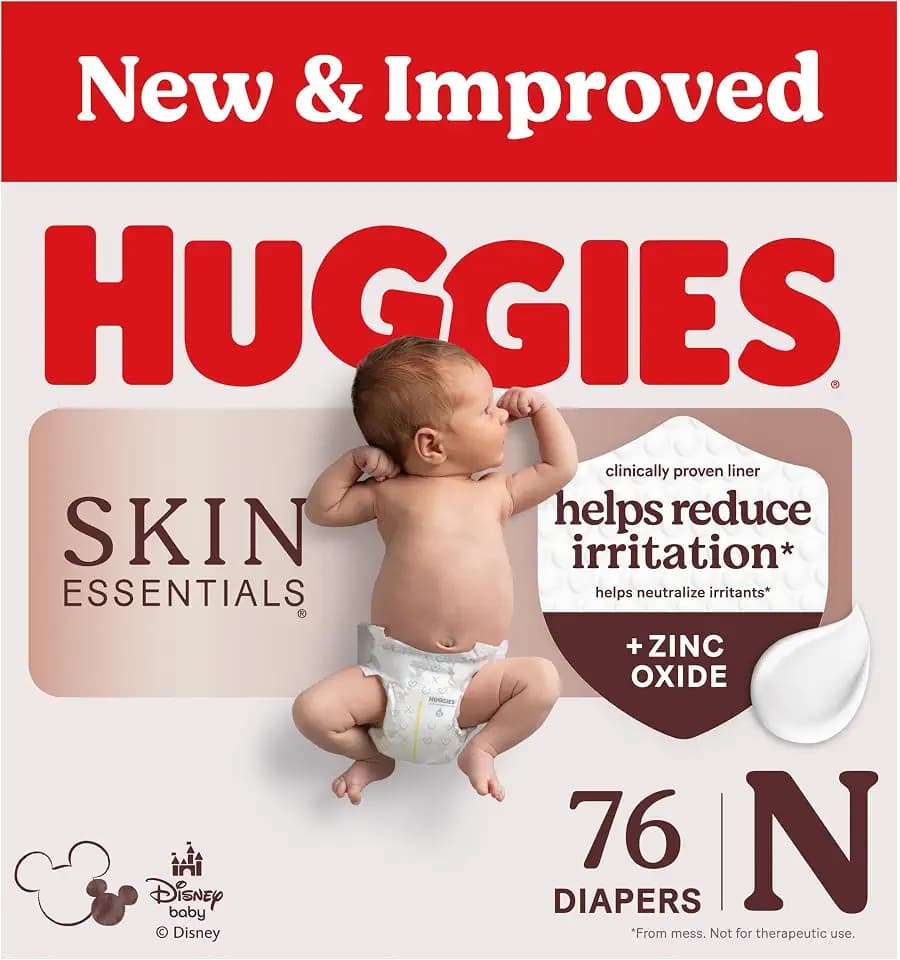 Huggies Skin Essentials Newborn Diapers, 76 Count