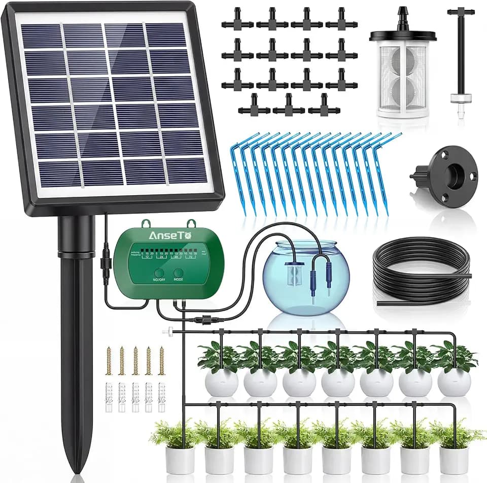 Solar Bewässerungssystem für Balkon, Garten & Gewächshaus Pflanzen