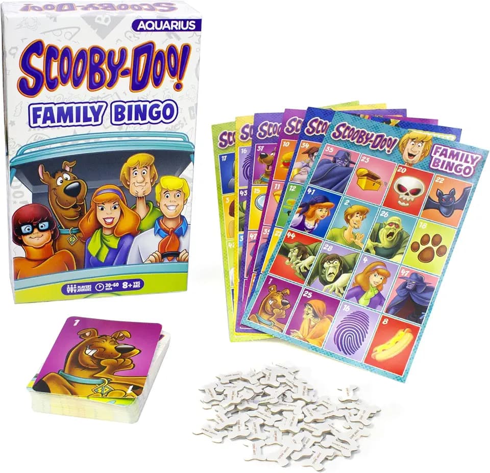 Aquarius Scooby-Doo Family Bingo Game - Officially Licensed Party Game for Kids and Adults Ages 8+, 2-18 Players - Gift for Teens
