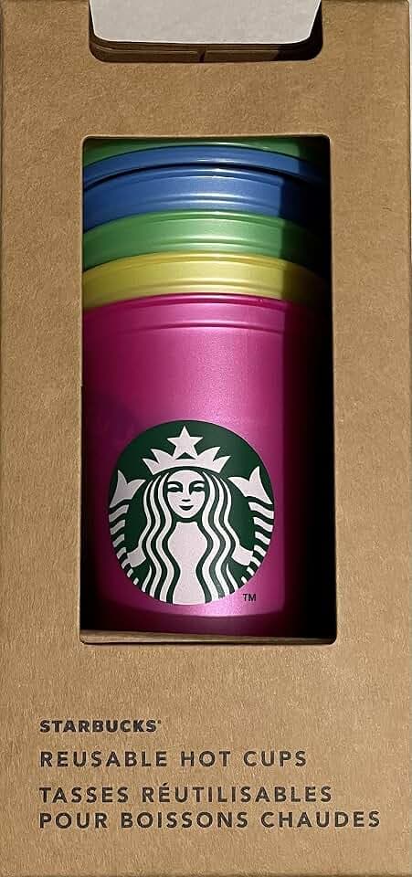 Starbucks Spring 2022 Limited Edition Wiederverwendbare Heiß-Reisebecher mit Deckel – 16 oz, 4 Stück