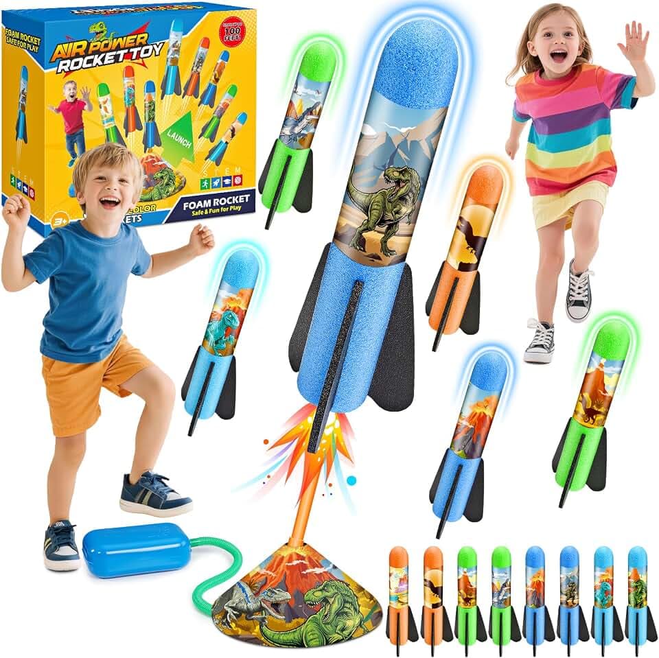Anginne Dinosaurier Raketen Spielzeug für 3 4 5 6 7 8 Jahre Junge, Kinder Outdoor Spielzeug ab 3-12 Jahre Outdoor Spiele Garten Spielzeug Kinder für Draußen Kinderspielzeug Ostergeschenke Kinder
