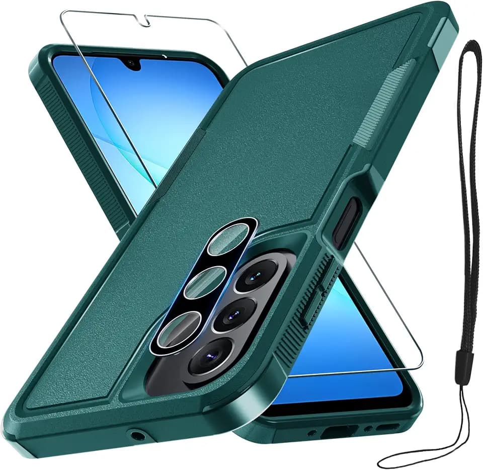 Case for Samsung Galaxy A17 5G Phone with Screen Protector,Dark Green