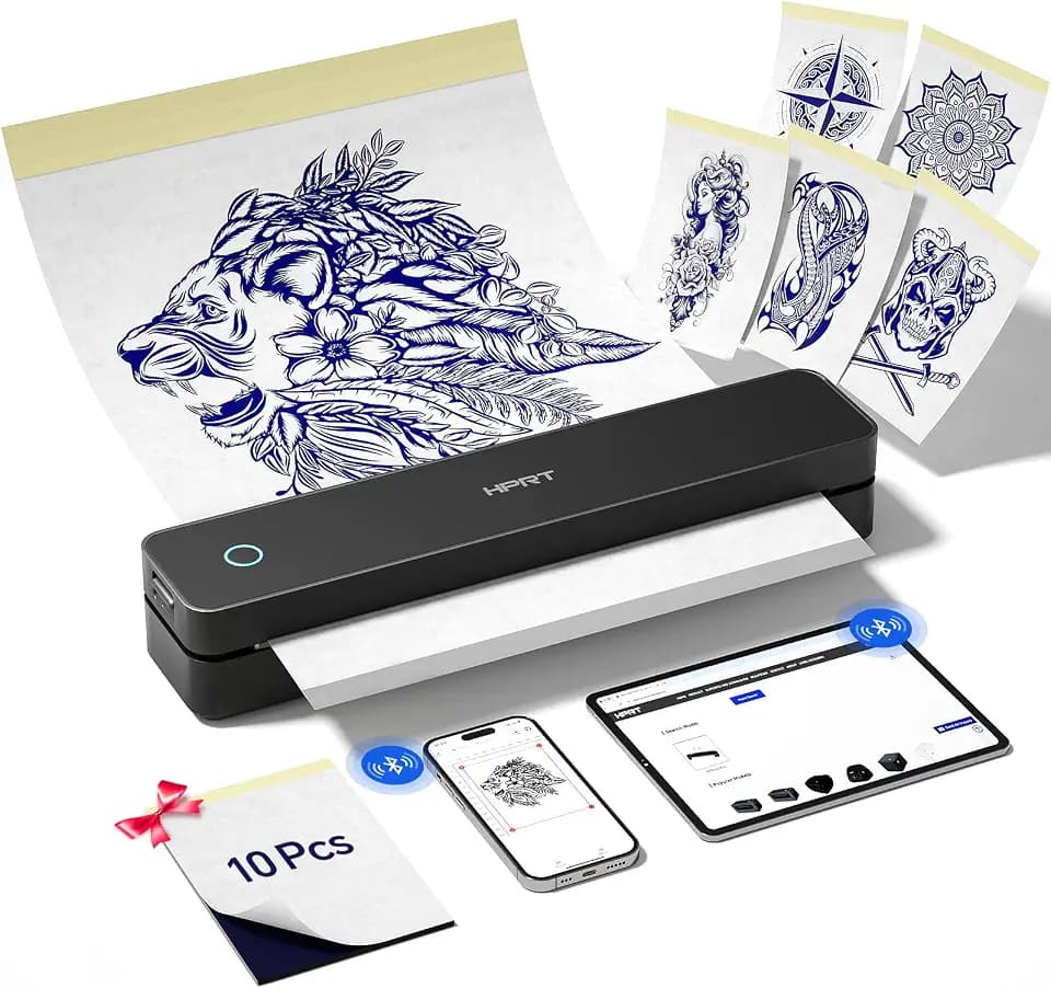 HPRT MT660 Tattoo Thermodrucker, tragbarer Tattoo Drucker, Bluetooth & USB