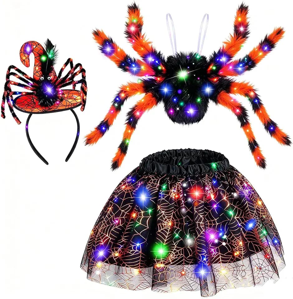 Kostüm Spinne Kinder Mädchen,Tüllrock Spinnenrucksack Spinne Haarreifen Halloween Kostüm Kinder Spinne Verkleidung Karneval Rollenspiele Party