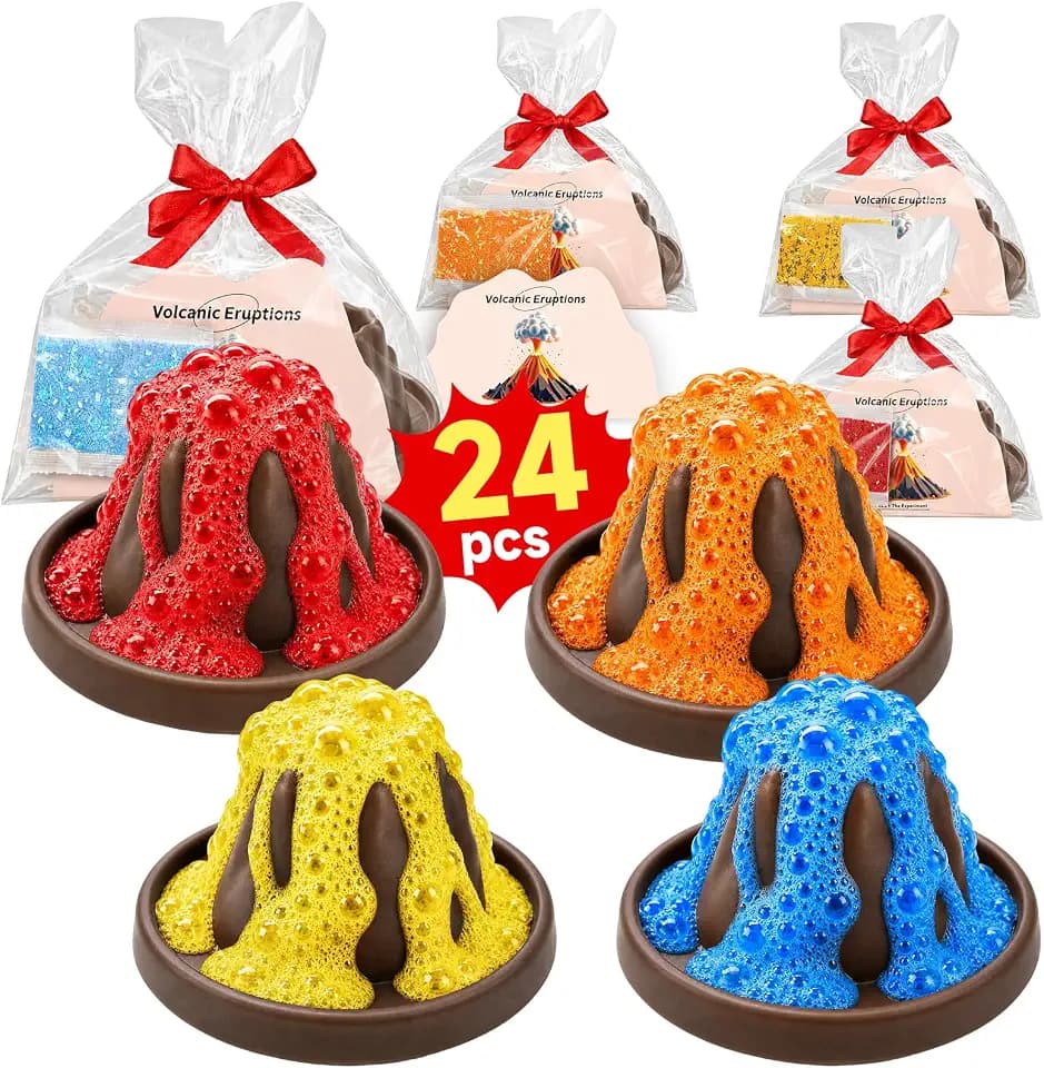 24Pcs Volcano Eruption Science Kit STEM Science Experiments Bulk Party Favors Classroom Prizes Goodie Bag Stuffers Gifts Exchange for Boys and Girl