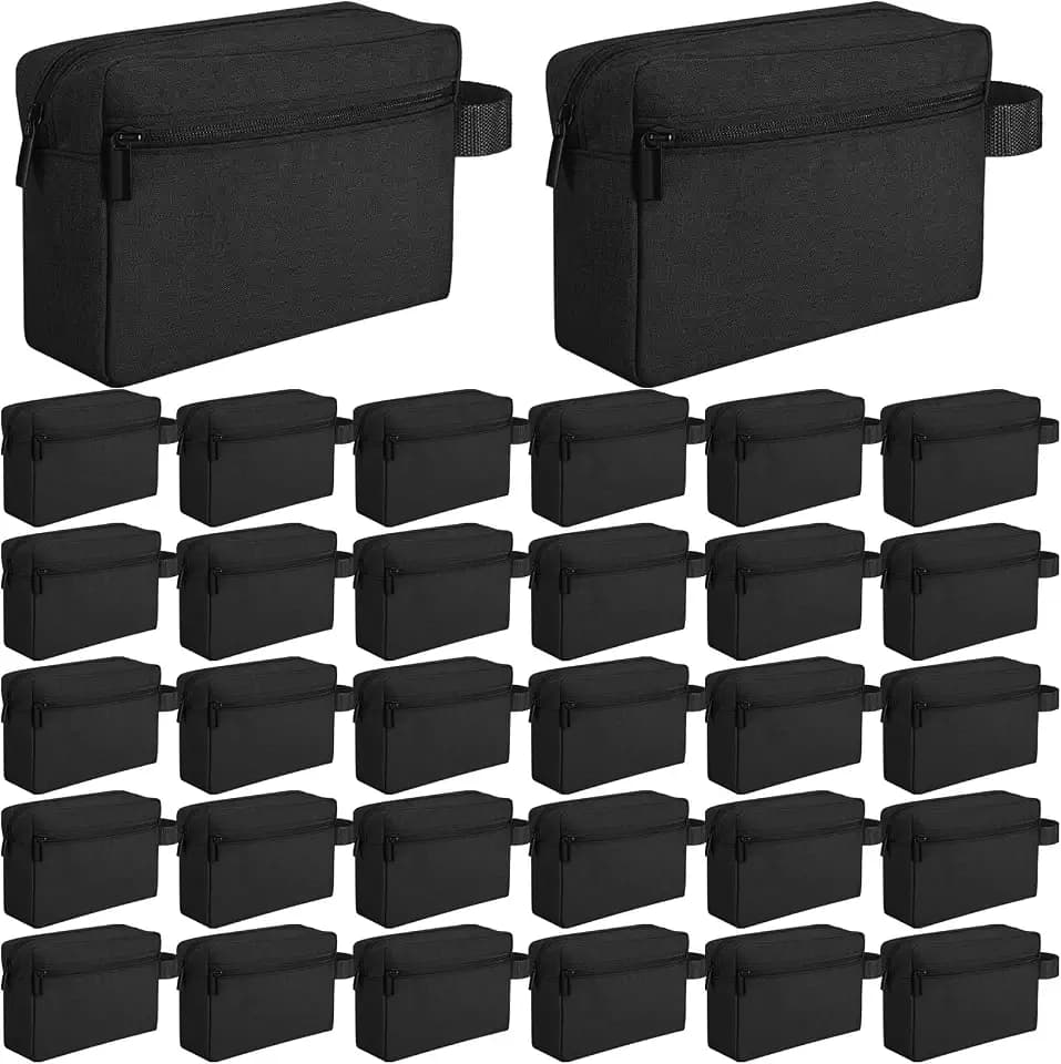 Paterr 32 Pcs Travel Toiletry Bag for Men Women Large Water Resistant Shaving Bag Hanging Cosmetic Bag Makeup Travel Pouch Foldable Toiletry Organizer with Divider Handle for Toiletries Accessories