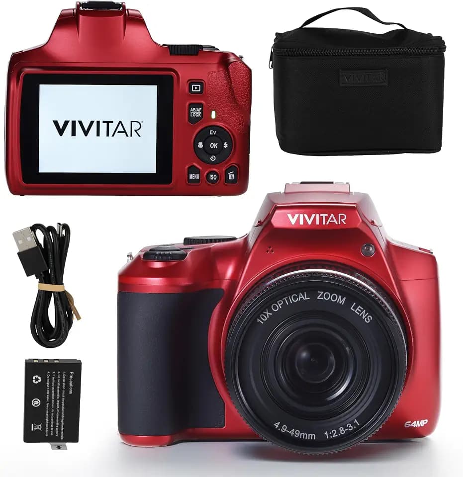 4K Digital Camera with 64 MP, 10x Optical Zoom, 3.0" LCD Display, LED Flash, Auto Focus, Macro Mode, 4K Video Recording, Memory Included, Photography and Vlog Camera
