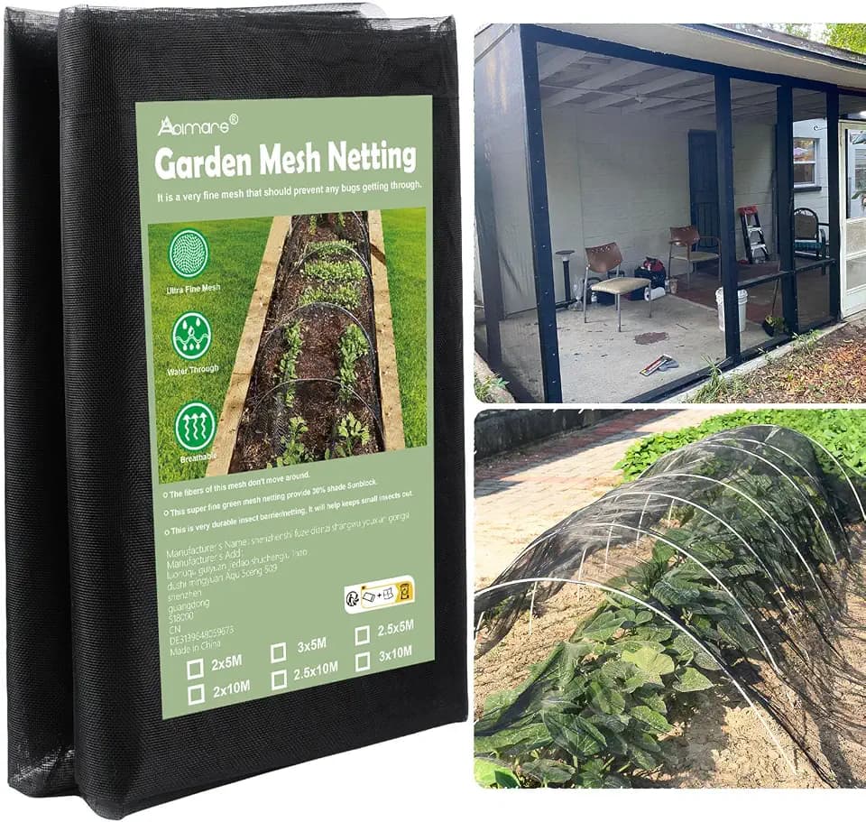 Garden Mesh Netting, 10’ x 20’ Extra-Thick Mosquito Netting for Patio