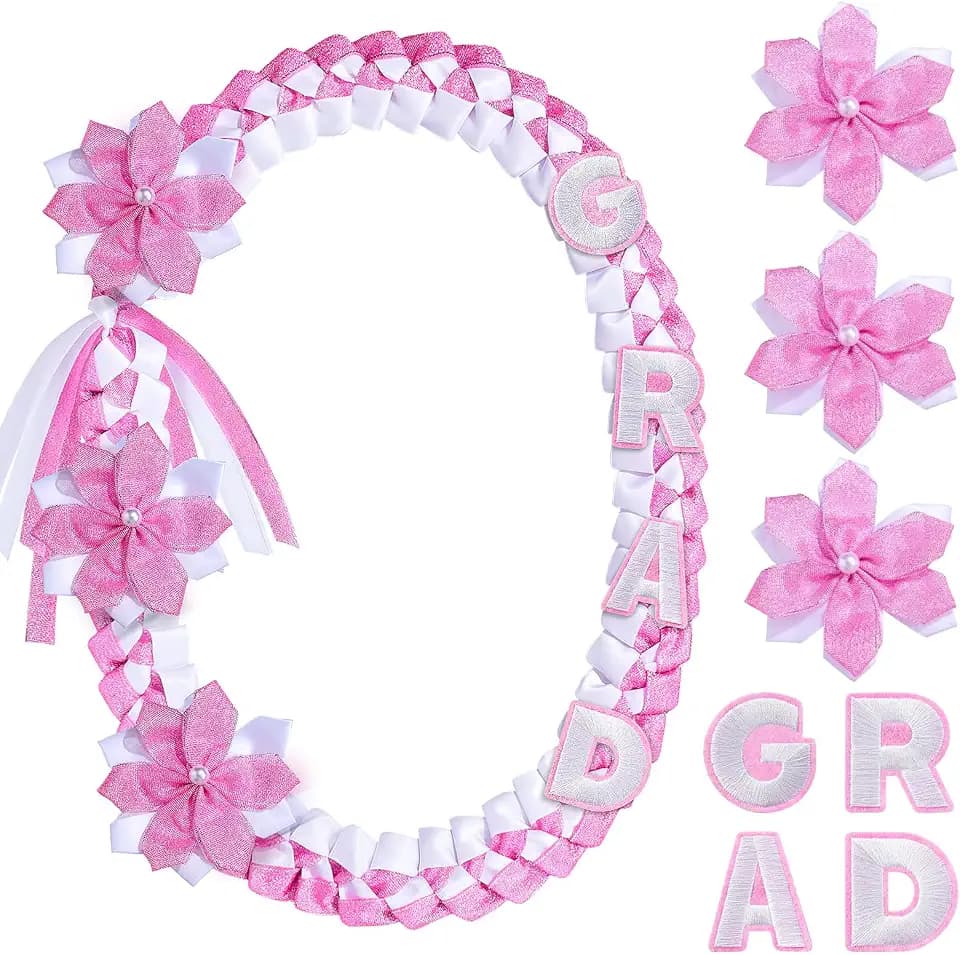 Knitgrip 2026 Graduation Leis with Pins Class of 2026 47.2 Inch Double Braided Graduation Necklace DIY Handmade Money Leis Grad Party Accessories for Kindergarten Elementary Middle School