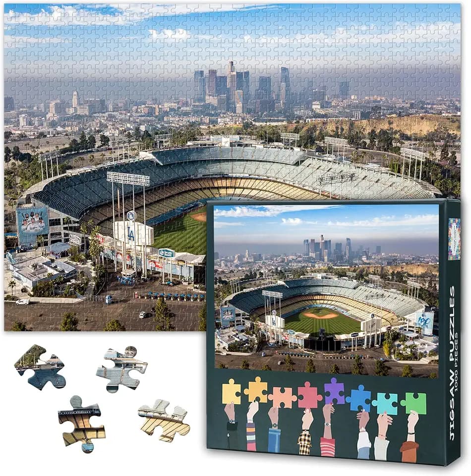 Dodger Stadium Puzzles for Adults 1000 Pieces, Baseball Sports Field