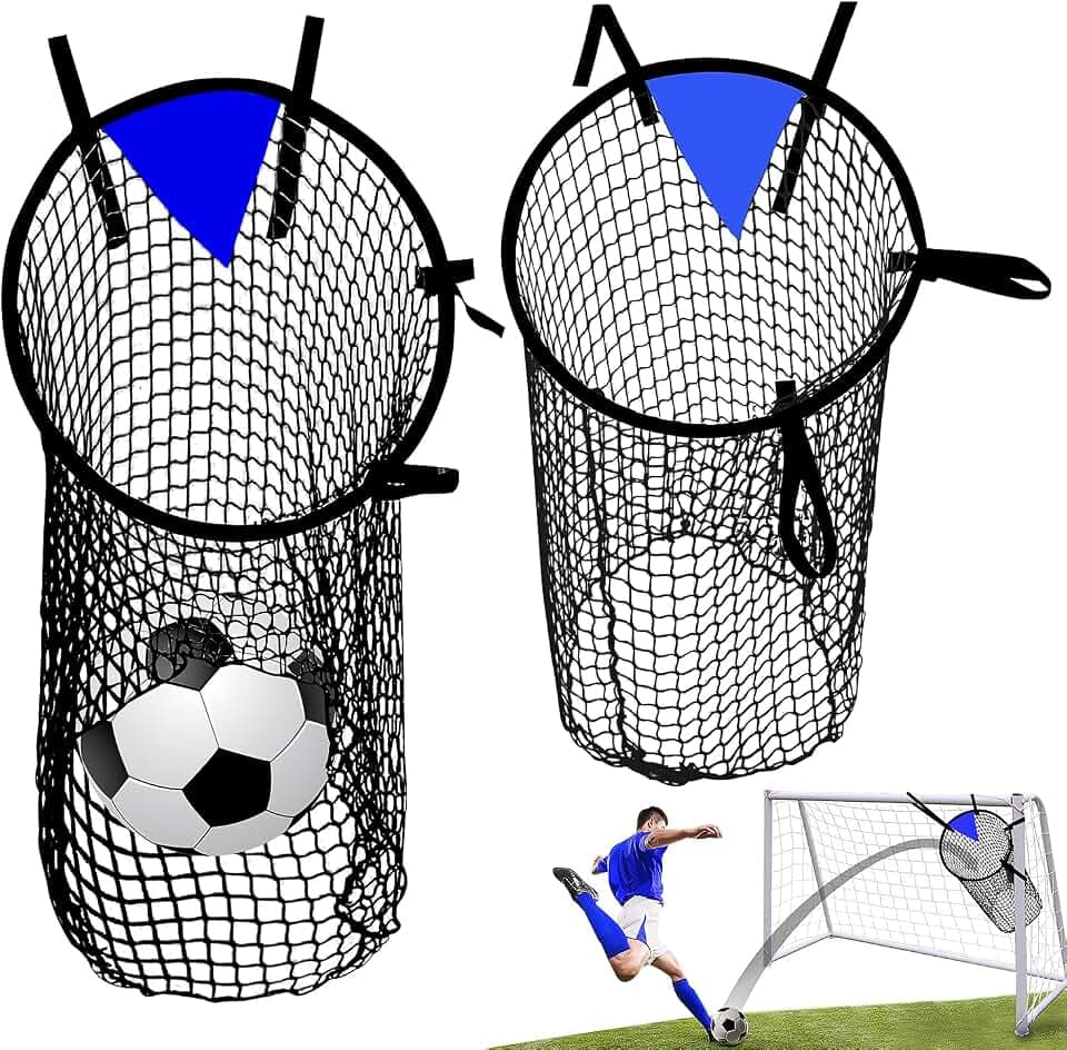 Fußballtor Zielnetz Fussball Ziel Tasche Ecke Schießen Ziele Fußball Zieltraining Tor Zielnetz Fußballtorzubehör Fokus Fußballzielnetz für Training mit Rahmen für Schießgenauigkeit