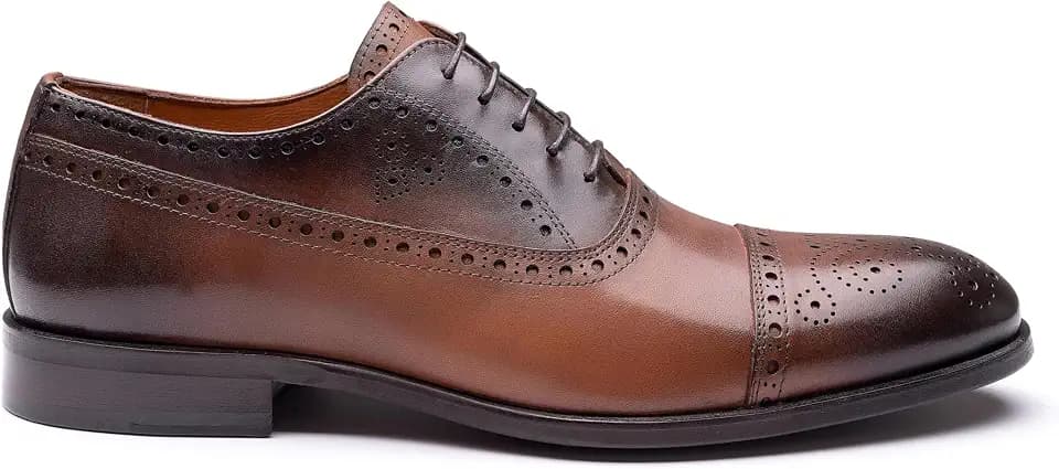 Men's Classic Oxford Shoes – Genuine Leather Formal Dress Oxfords, Business Wingtip Shoes