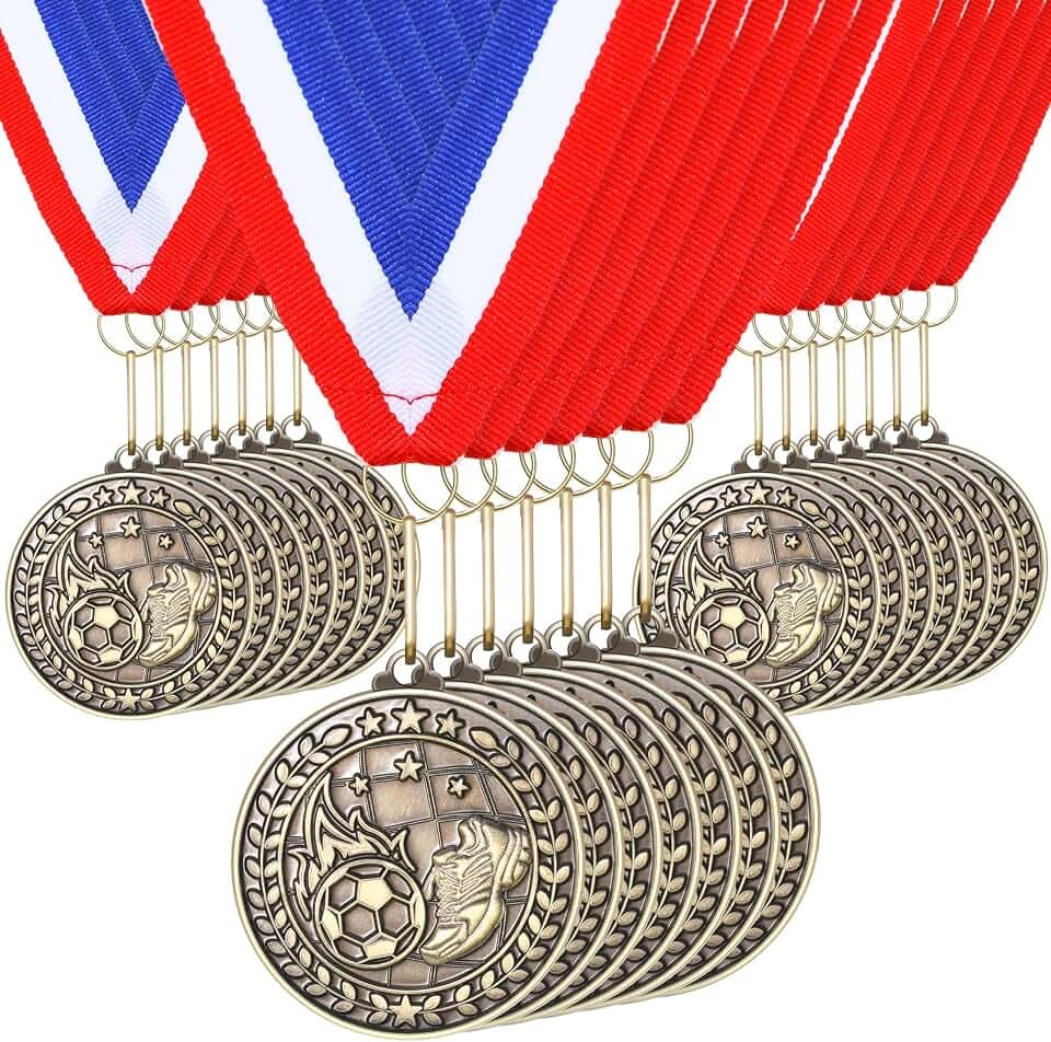 Remuuly 30 Pcs Award Medal Trophy with Neck Ribbon 2''
