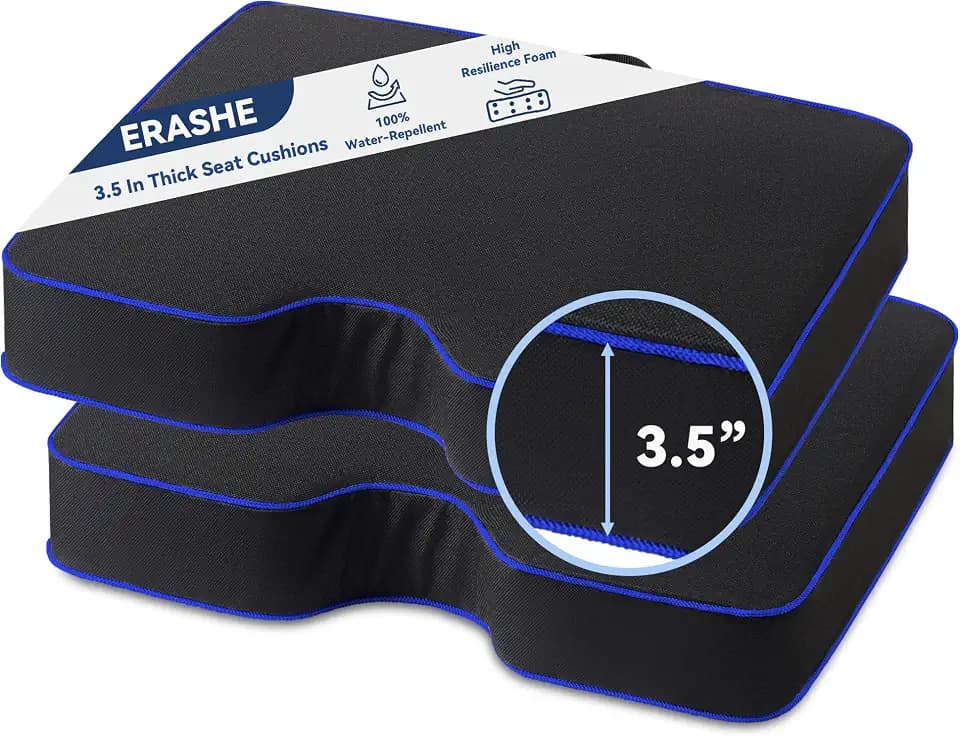 3.5" Extra Thick Stadium Seat Cushion for Bleachers 2Pcs Resilient Foam