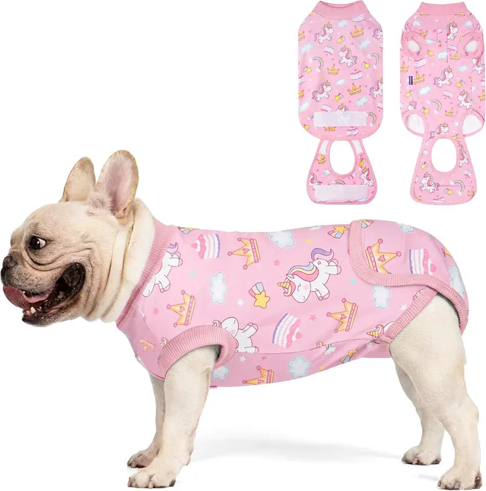 cyeollo Recovery Suit for Dogs Surgery Surgical Dog Onesie, Unicorn, M