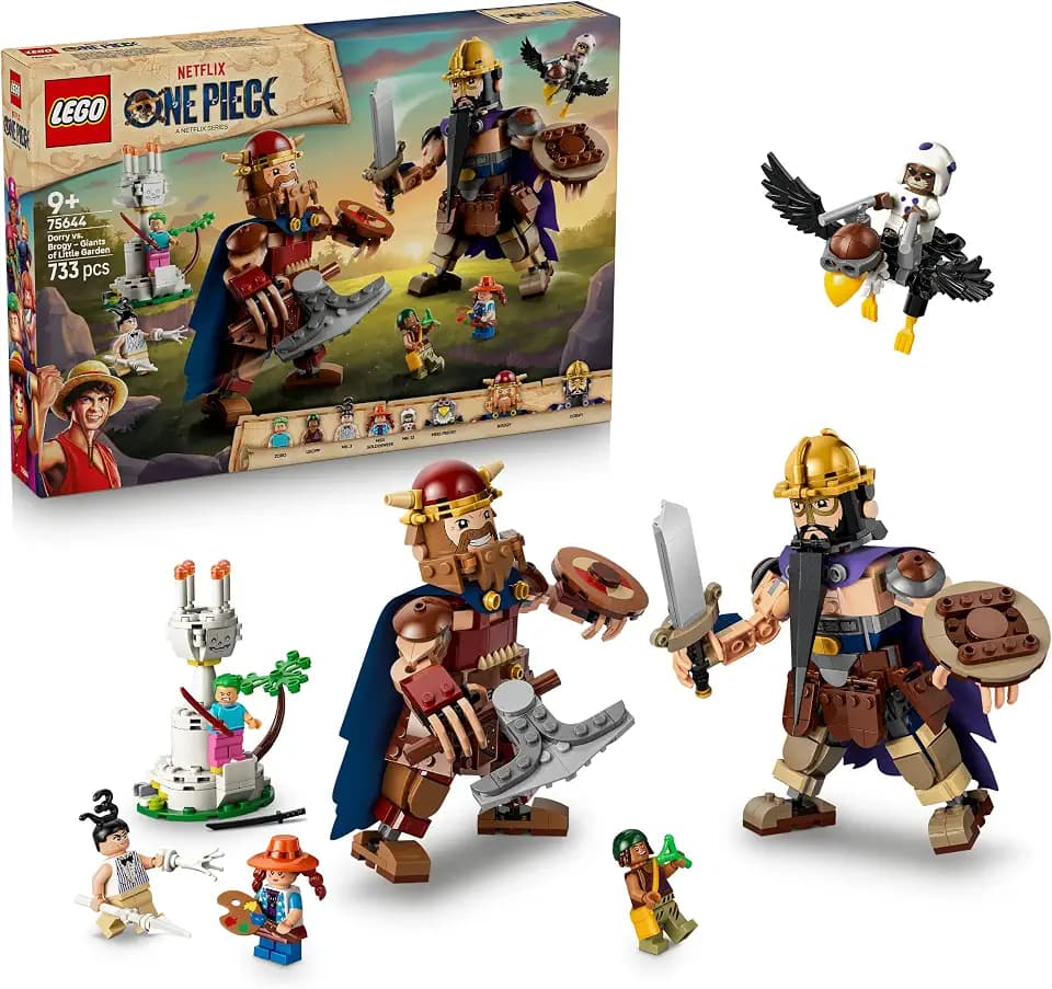LEGO ONE PIECE Woogey vs. Boogey - Riesen von Little Garden - Interaktives Spielzeug mit 2 Actionfiguren und 5 Minifiguren - Geschenk für Jungen, Mädchen und Fans ab 9 Jahren - 75644