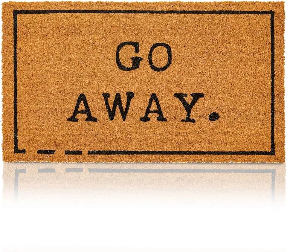 Juvale Go Away Doormat Funny Welcome Mat - 17 x 30 in, Natural Coir - Outdoor Welcome Mat & Doormat Outdoor Entrance