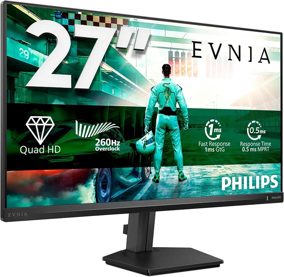 Philips 27M2N3500PF 27-Zoll-WQHD-Monitor 260 Hz, Fast-IPS-Panel, 1 ms GtG, Adaptive Sync, HDR10, G-Sync-kompatibel, (2560×1440, HDMI 1× 2.0, DP, USB-Hub) Dunkelgrau