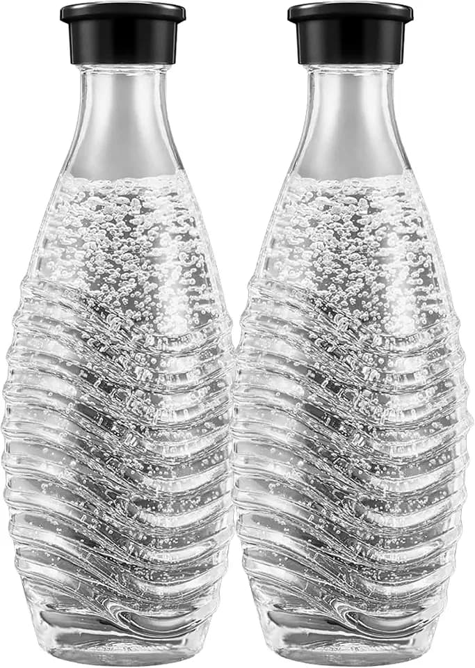 SodaStream CRYSTAL Glaskaraffe - 0,7L Wasserkaraffe, 2er-Pack