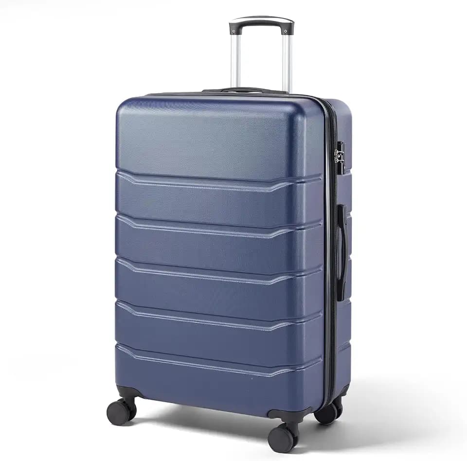 HealSmart Hardside Carry-On Luggage, Expandable Portable Hardshell Luggage with Spinner Wheels, Lightweight Suitcase TSA Lock, 28 Inch, Blue