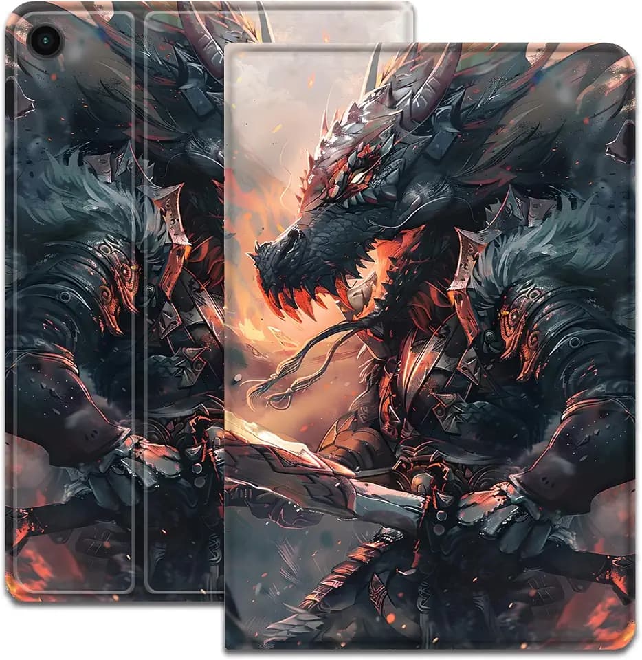Case for Samsung Galaxy Tab A9+/A9 Plus 5G 11 Inch 2023 2024 (SM-X210/X216/X218), Adjustable Folding Stand and Automatic Wake/Sleep, Shock-Proof Protection Smart Cover, Draco Warrior
