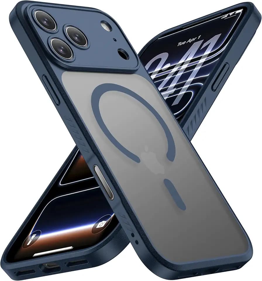 CellEver Magnetic for iPhone 17 Pro Max Case, Camera Protection Navy Blue