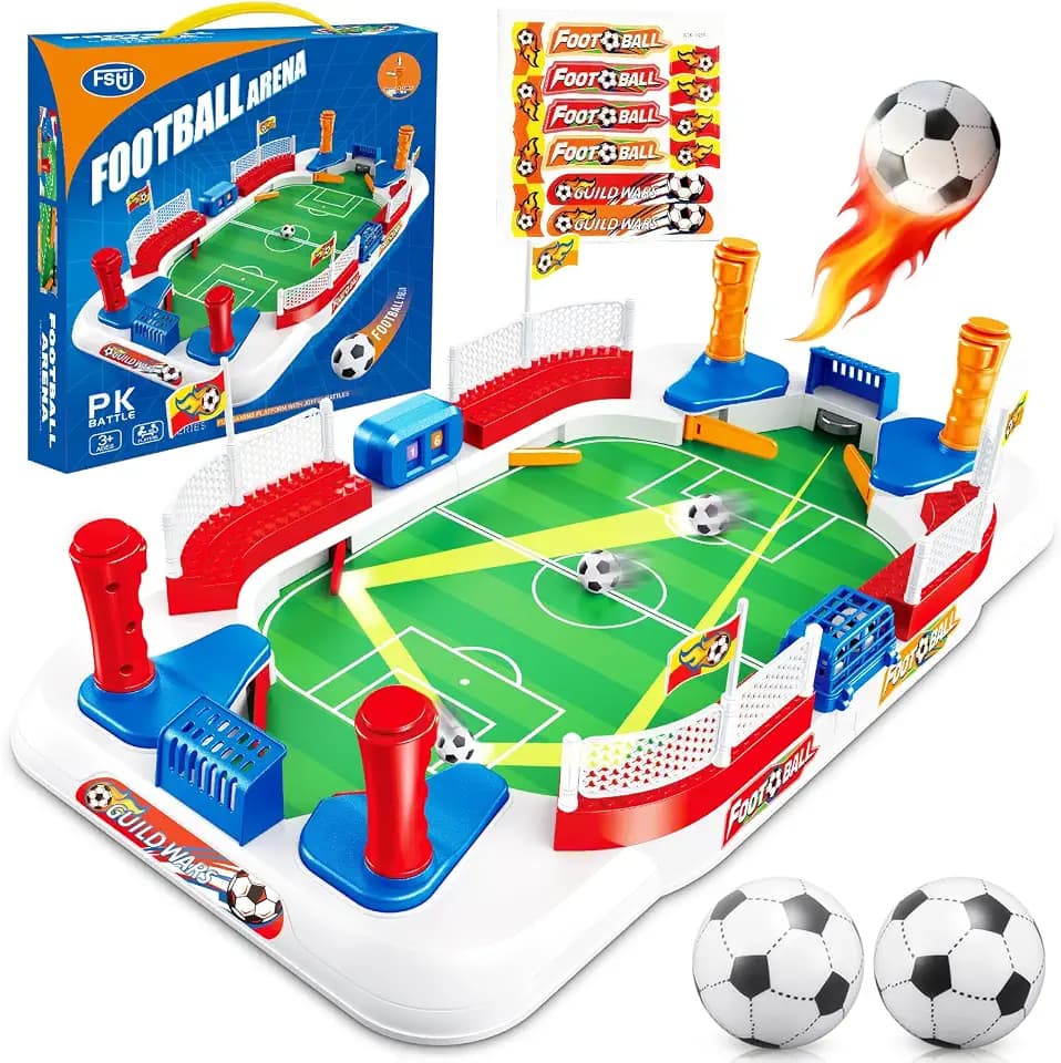 Mini Tischkicker Kinder, Tischfussball Kinder Spiel, Interaktive Mini Tischkicker, Mit 2 Fussball, Handpunktezähler, Aufkleber, Fußball Geschenke Für Jungen, Zuhause & Party Für Groß & Klein
