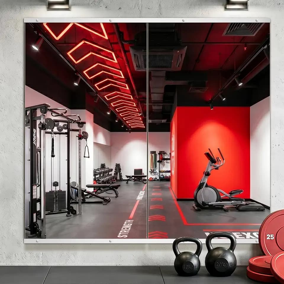 Home Gym Mirror for Wall, 54"x30"-2PCS Frameless Tempered Glass Mirror