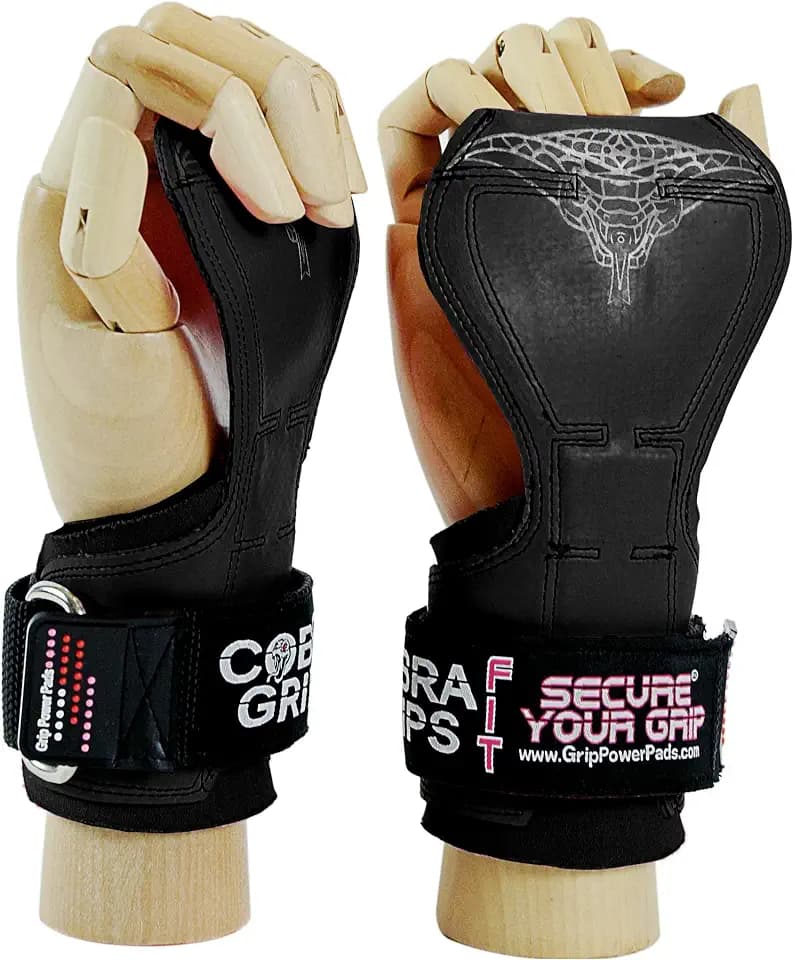 Cobra Grips Gewichtheber-Handschuhe mit verstellbaren, Neopren-gepolsterten Handgelenkbandagen – robuste Alternative zu Powerlifting-Haken für Kreuzheben