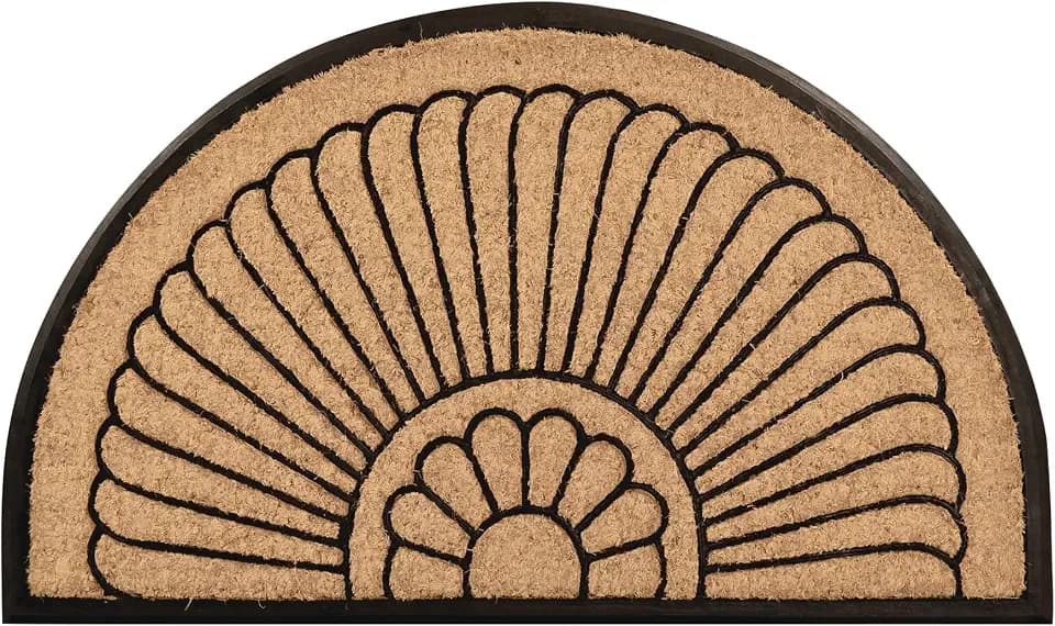 Notrax All Weather Rubber-Backed Natural Coco Coir Half Circle Door Mat