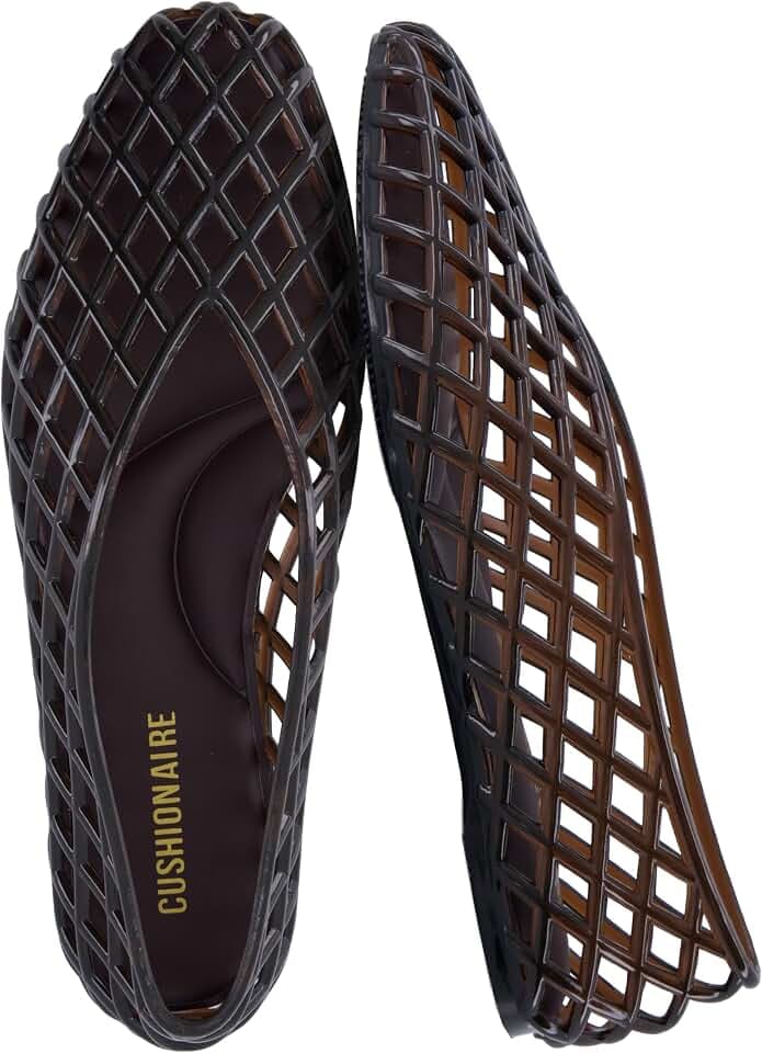 CUSHIONAIRE Siesta Jelly Ballet Flats for Women, Slip On Womens Jelly Shoes