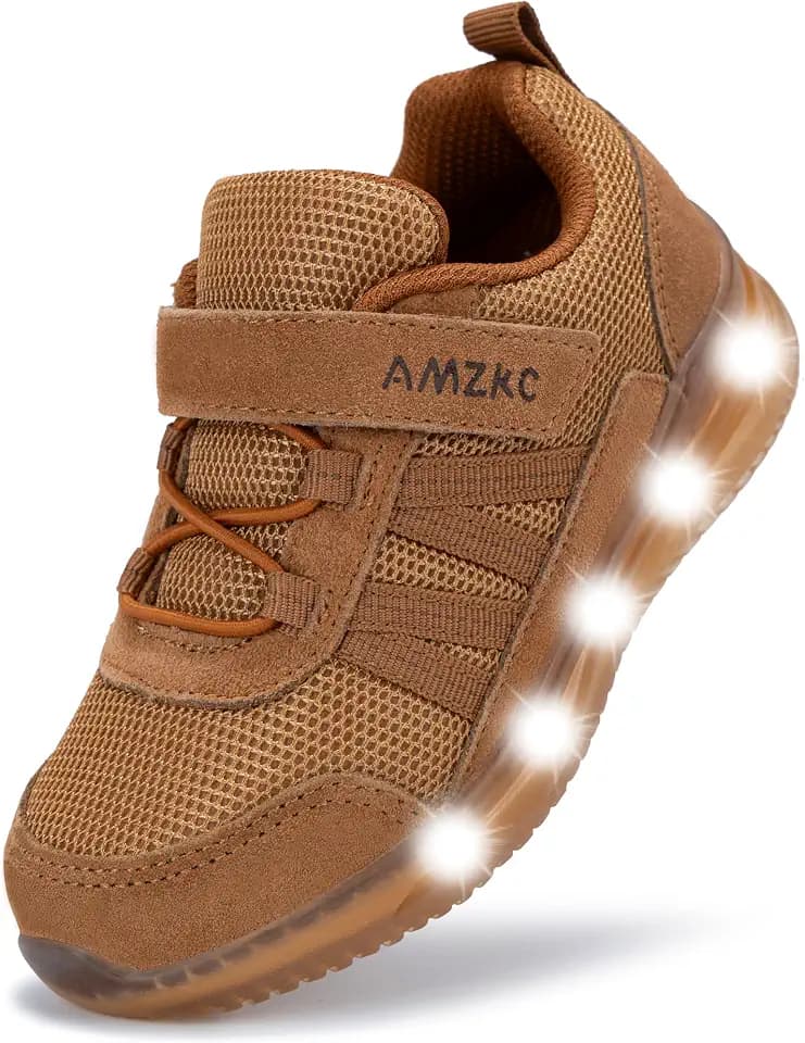 ZKA Toddler Light Up Shoes for Girls Boys Size 5 to Size 13 Sparkle Walking Running Tennis Casual Fashion Sport