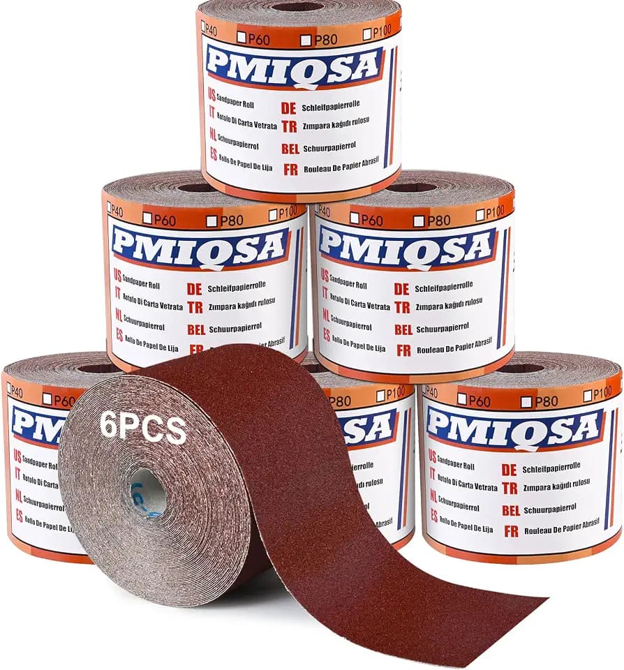 Schleifpapier Rolle Set 93 mm x 5 m x 6 Rolle 60-400 Körnung