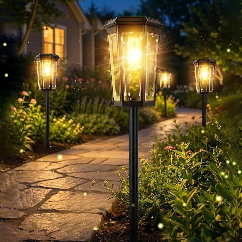 6PCS Solarlampen für Außen Garten IP65 Wassserdicht Solarleuchten für Außen