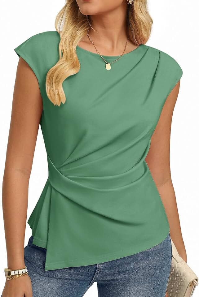 GRACE KARIN Tshirt Damen Elegante Wickelbluse Oberteile Business Work Bluse