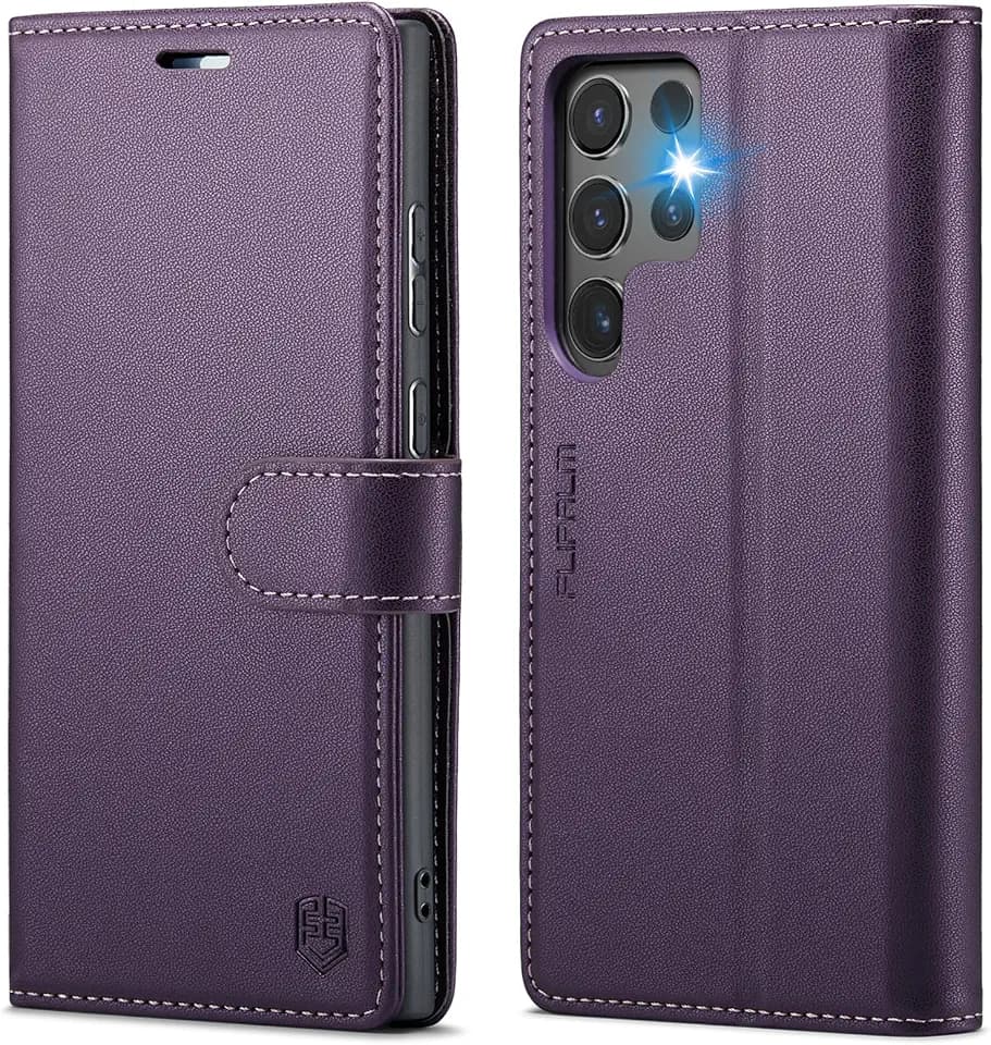 FLIPALM Wallet Case for Samsung Galaxy S24 Ultra 6.8", Purple
