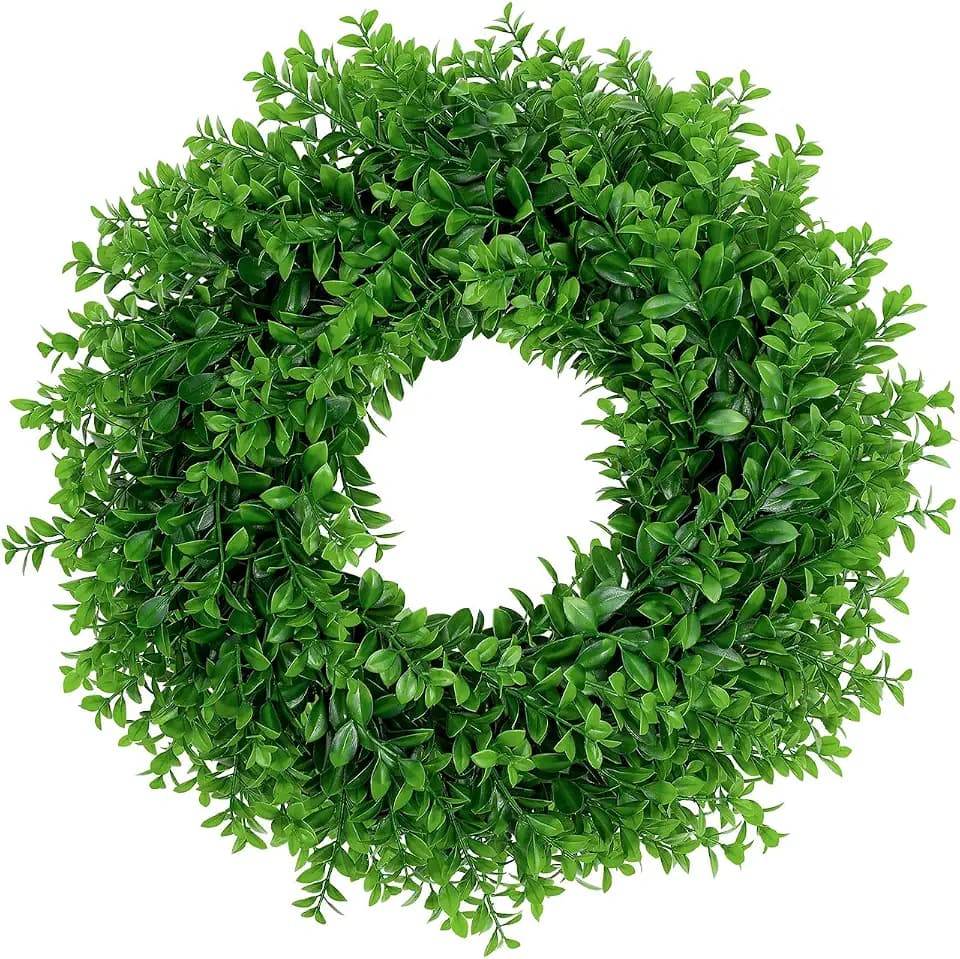 U'Artlines 23.6inch Front Door Boxwood Wreaths, Spring Summer Green Wreath