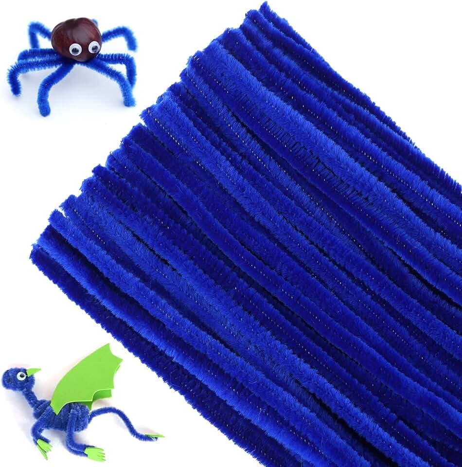 G2PLUS Blau Pfeifenreiniger 6mm, Pfeifenputzer zum Basteln, 100 Stück