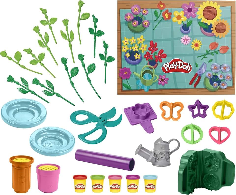 Play-Doh Blumenladen Spielset, 27 Gartenspielzeuge und Accessoires, für Kinder zum Kneten und Spielen, ab 3 Jahren