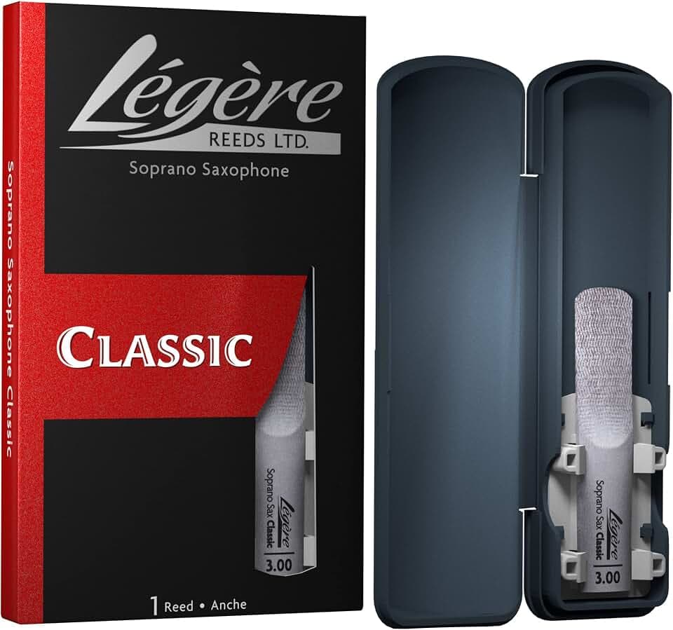Légère Reeds - Sopransaxophonblatt, Classic, Blattstärke 3.00 (SS3.00) - Hochwertiges synthetisches Holzblasrohr