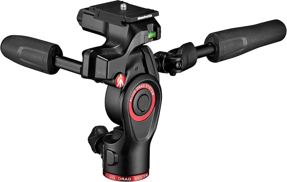 Manfrotto Befree 3-Way Live Stativkopf, Aluminium Fluid-Kopf für Foto- und Video-Kameras bis zu 6 kg, ultra kompakt, Fotozubehör für Content Creation, Foto und Video