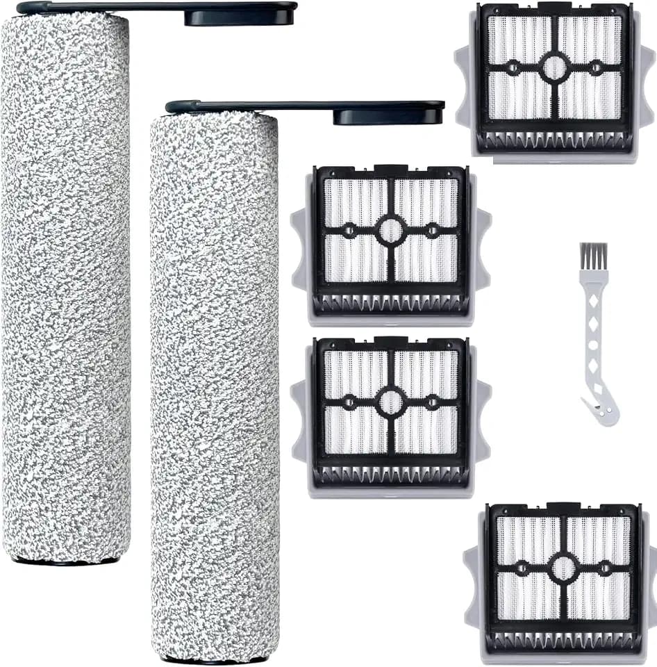 Zubehörset für Tineco Floor One Stretch S6/S7 Stretch Ultra/Switch S6 Nass und Trockensauger Ersatzteile 7 Stück Zubehör 2 Bürstenrolle + 4 Filter Ersatzteile + 1 Reinigungsbürste