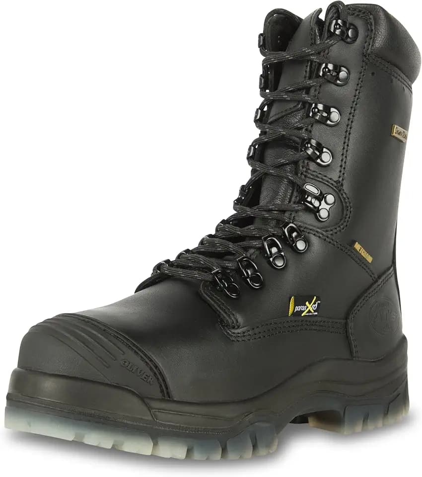 Honeywell Oliver 45 Series 8" Composite Toe Leather Work Boots (45675C), 11 (45675C-BLK-110)