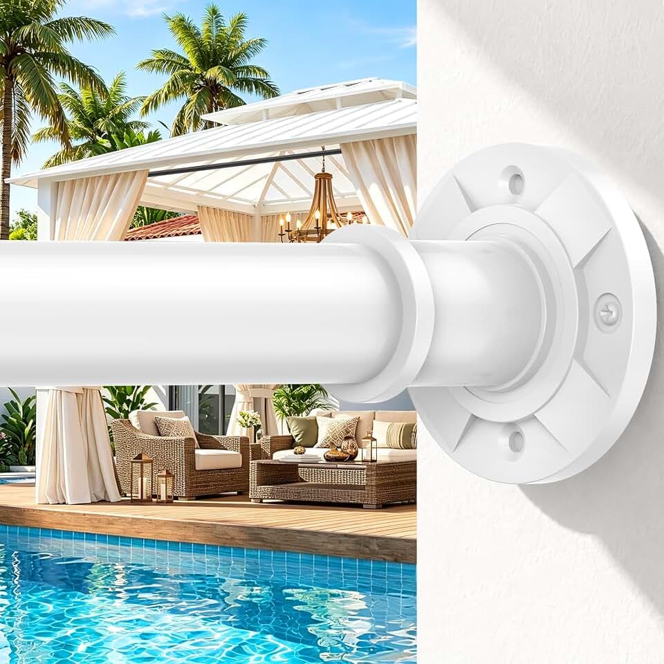 Tension Curtain Rod 31-88 inch White Shower Curtain Rods for Bathroom Adjustable Curtain Rods No Drilling for Windows Spring Rod for Closet Tension Or Screw Mount Easy Install Non Slip, No Rust