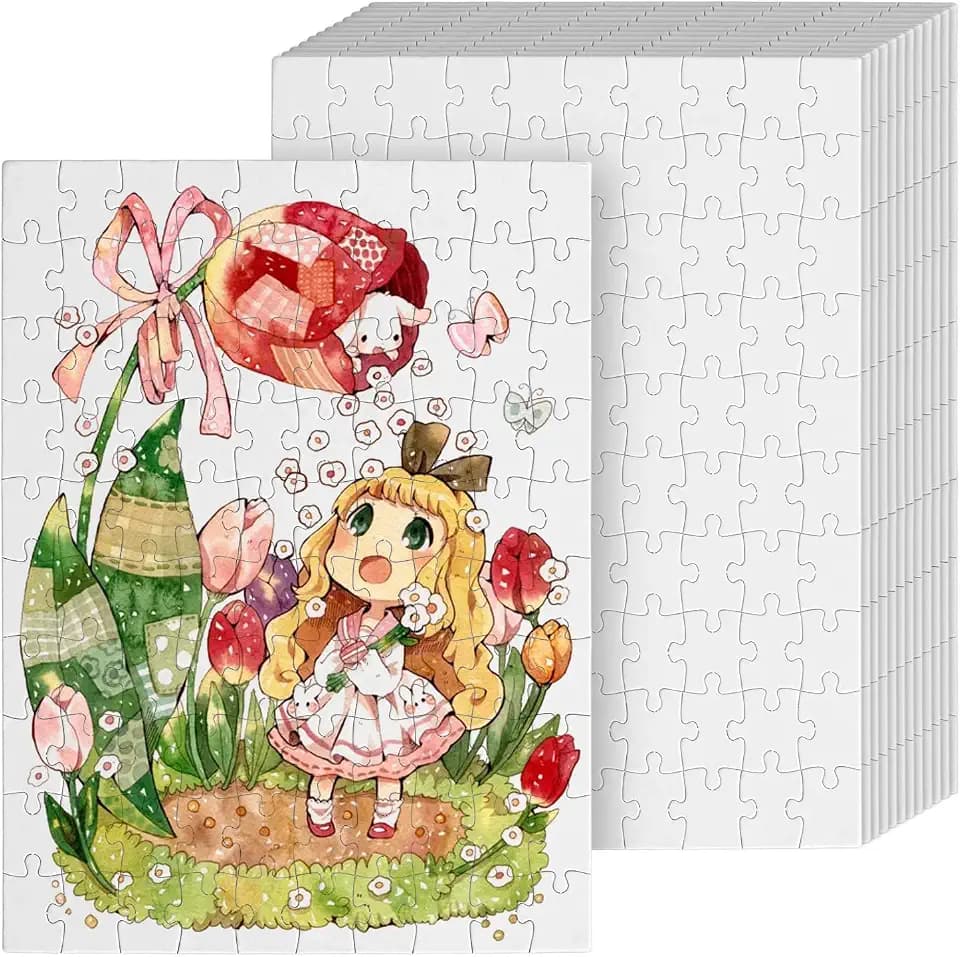 Maitys 12 Pack Blank Puzzles to Draw on,100 Pieces Each