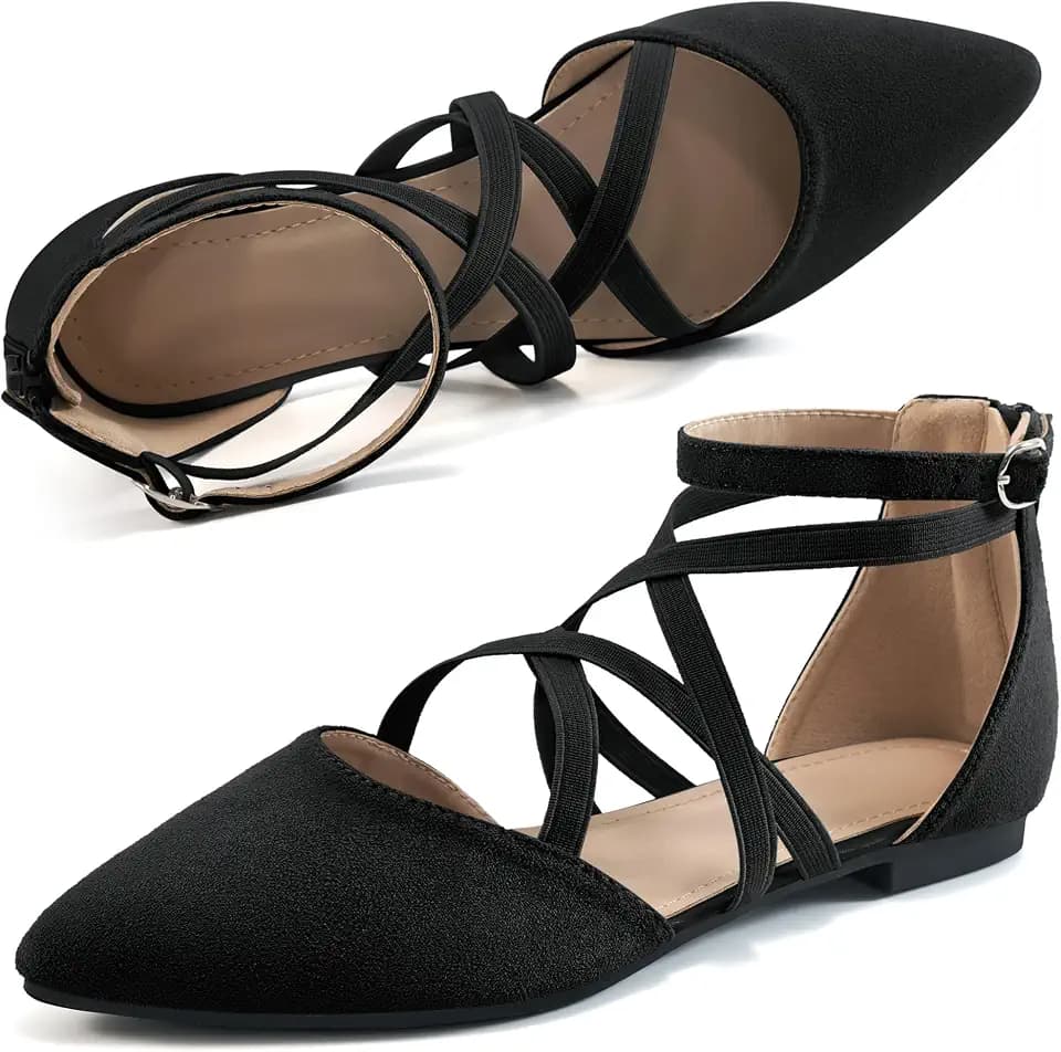 Reimferce Womens Ballet Flats for Wedding: Comfortable Dress Work Flat for 2026 - Ladies Dressy Zipper Walking Shoes