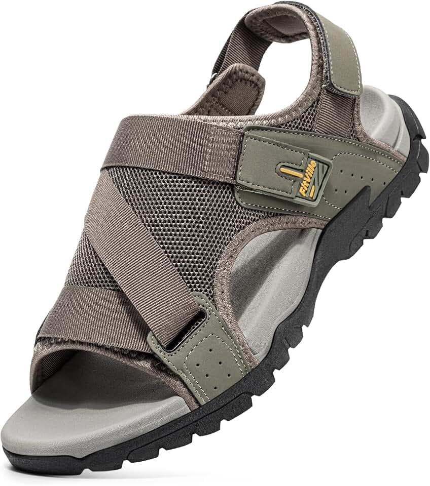 FitVille Diabetic Sandals for Men Wide Orthopedic Athletic Sandals with Arch Support Lightweight Breathable Outdoor Sandals for Beach Travel