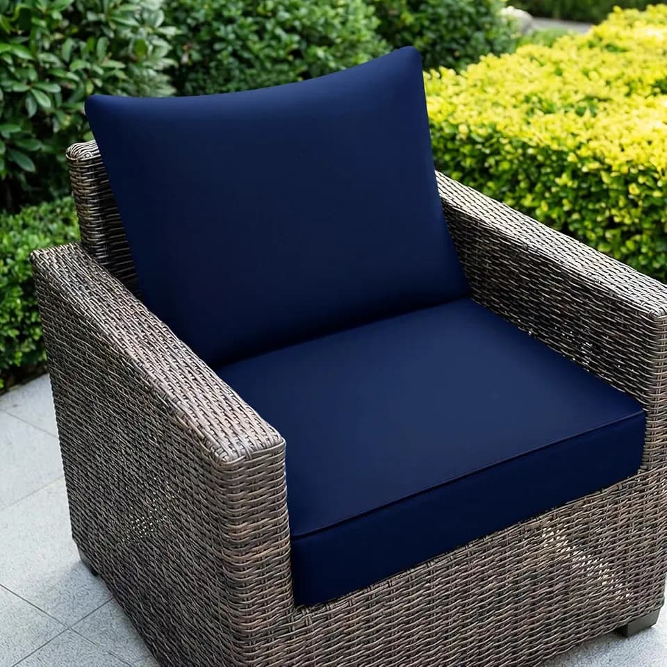 Outdoor Chair Cushions Patio Furniture Seat & Back Pillow 22 x 22 Inch Blue