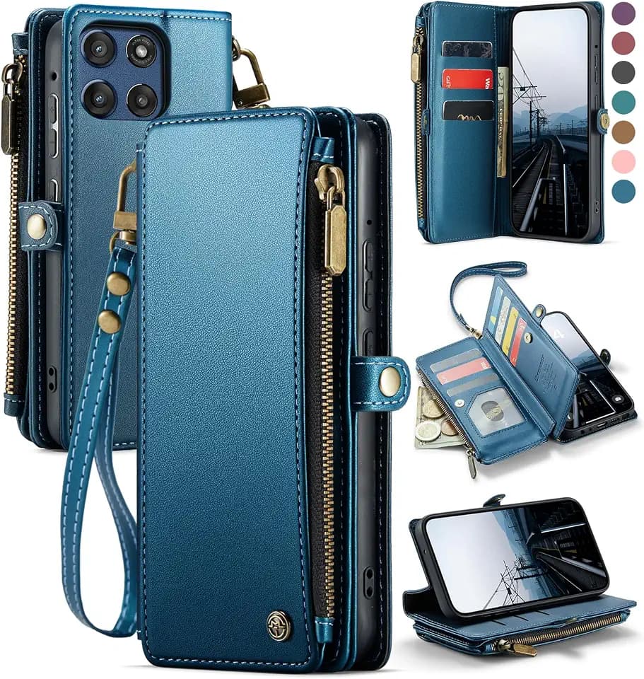 Defencase for Moto G Stylus 5G 2025/2026 Case Wallet Card Holder, Dark Blue